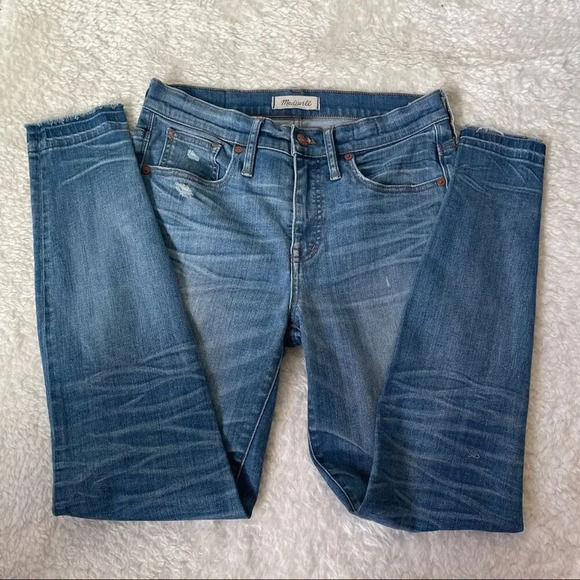 MADEWELL 9” High-Rise Skinny Jeans: Torn-Knee Edition Size 28 - Picture 11 of 11